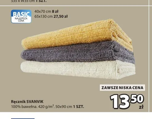 Ręcznik Svanvik 40x70 cm promocja w Jysk