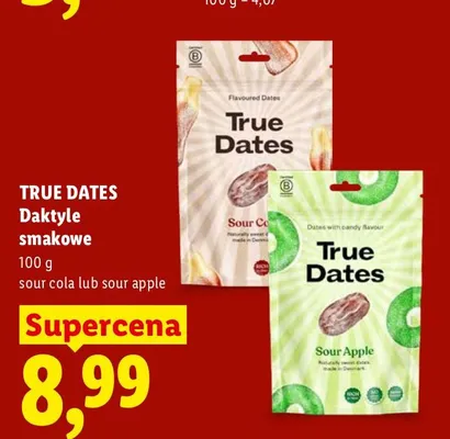 Daktyle smakowe True Dates sour cola promocja w Lidl