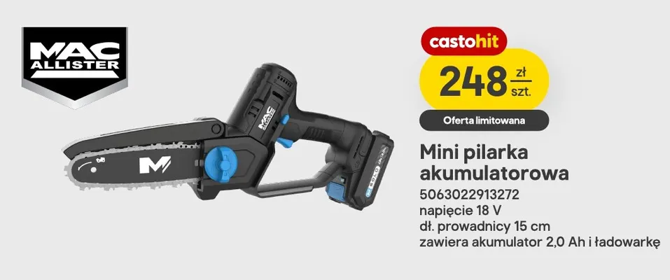 Mini pilarka akumulatorowa Mac Allister promocja w Castorama