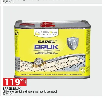 Silikonowy środek do impregnacji kostki brukowej Sarsil Bruk promocja w Merkury Market