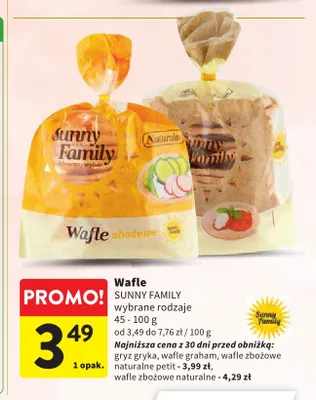 Wafle zbożowe Sunny Family promocja w Intermarche