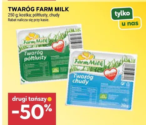 Twaróg chudy Farm Milk w kostce promocja w Stokrotka