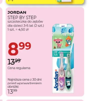 Szczoteczka do zębów dla dzieci 3-5 lat Jordan Step by Step 2-pak promocja w Drogerie Jawa