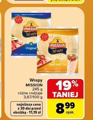 Wrapy Original Mission promocja w Carrefour Market
