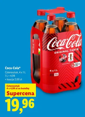 Napój gazowany Coca-Cola Original Taste 4-pak promocja w Lidl