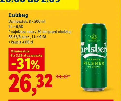 Piwo Carlsberg 8-pak promocja w Lidl