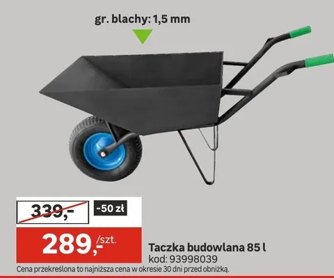 Taczka budowlana 85 l promocja w Leroy Merlin