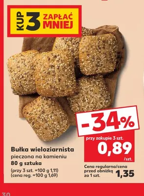 Bułka wieloziarnista pieczona na kamieniu promocja w Kaufland