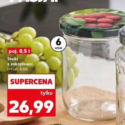 Słoiki z zakrętkami 0,5 l promocja w Kaufland