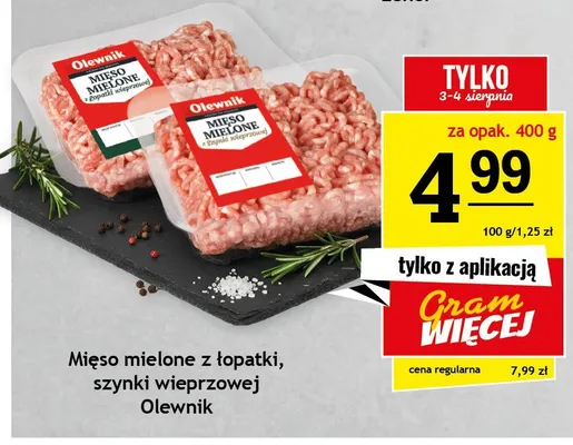 Mięso mielone z szynki wieprzowej Olewnik promocja w Gram Market