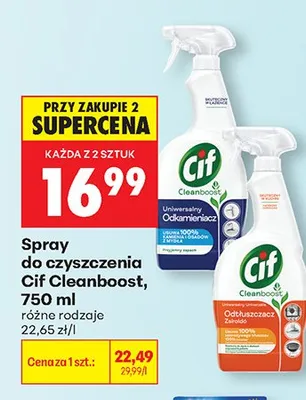 Spray do czyszczenia Cif Cleanboost promocja w Biedronka