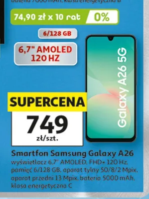 Smartfon Samsung Galaxy A26 6/128 GB promocja w Auchan