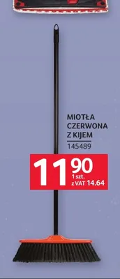 Miotła czerwona z kijem promocja w Selgros