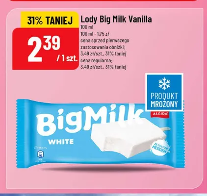 Lody waniliowe Algida Big Milk Vanilla promocja w POLOmarket