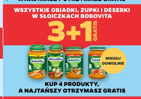 Obiadki, zupki i deserki w słoiczkach BoboVita promocja w Netto