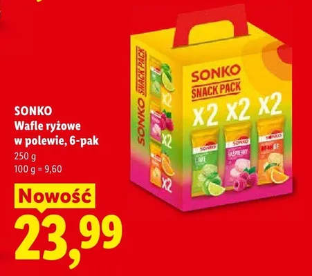Wafle ryżowe w polewie Sonko 6-pak promocja w Lidl