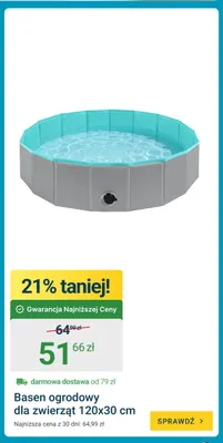 Basen ogrodowy dla zwierząt 120x30 cm promocja w ERLI