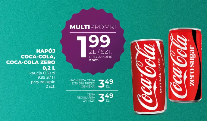 Napój gazowany Coca-Cola Zero promocja w Duży Ben