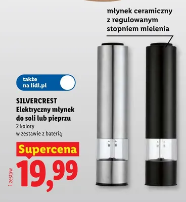 Elektryczny młynek do soli lub pieprzu Silvercrest promocja w Lidl