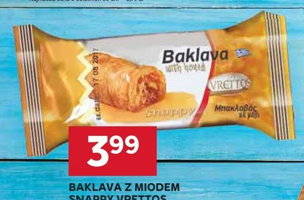 Baklava z miodem Snappy Vrettos promocja w Stokrotka