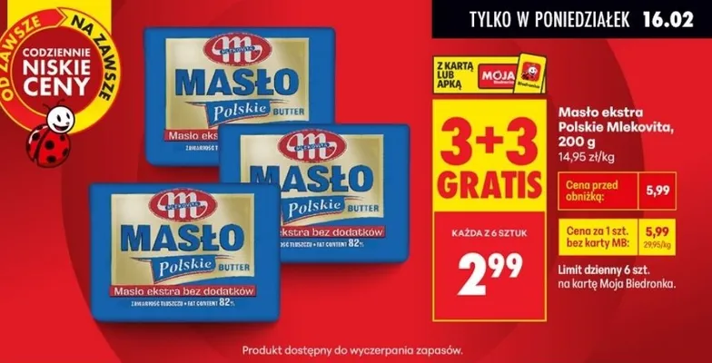 Masło ekstra Polskie promocja w Biedronka