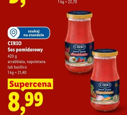 Sos pomidorowy Napoletana Cirio promocja w Lidl