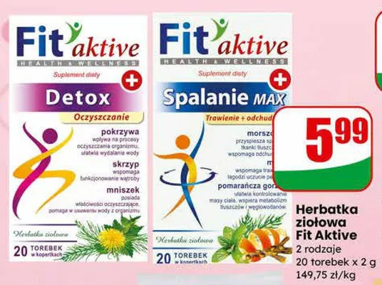 Herbatka ziołowa Spalanie Max promocja w Dino