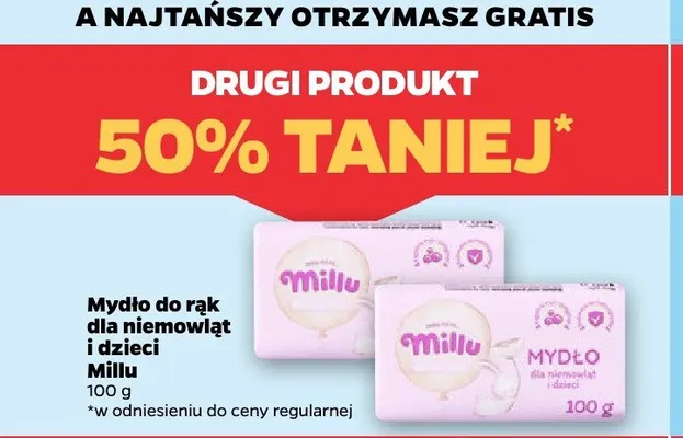 Mydło do rąk dla niemowląt i dzieci Millu promocja w Netto