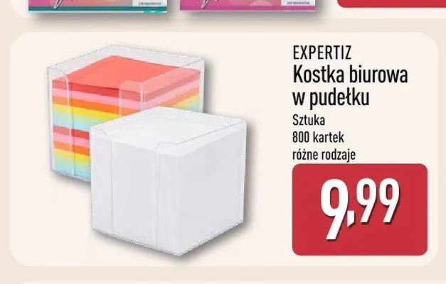 Kostka biurowa w pudełku Expertiz promocja w Aldi
