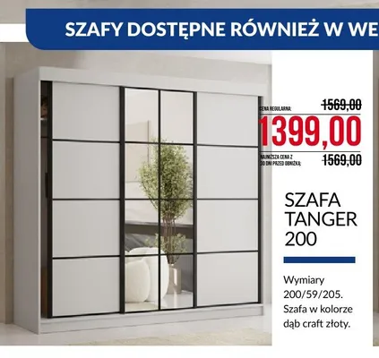 Szafa Tanger 200 dąb craft złoty promocja w Abra Meble