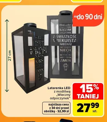 Latarenka LED z modlitwą Wieczny odpoczynek promocja w Carrefour