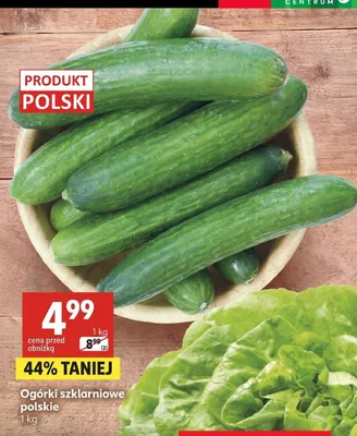 Ogórki szklarniowe polskie promocja w Delikatesy Centrum