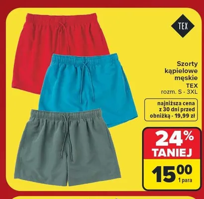 Szorty kąpielowe męskie TEX promocja w Carrefour