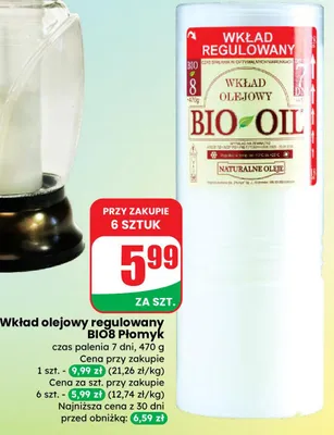 Wkład olejowy regulowany BIOB Płomyk promocja w Dino