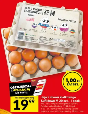 Jaja z chowu klatkowego Surfilowo M 20 szt., 1 opak. promocja w Twój Market