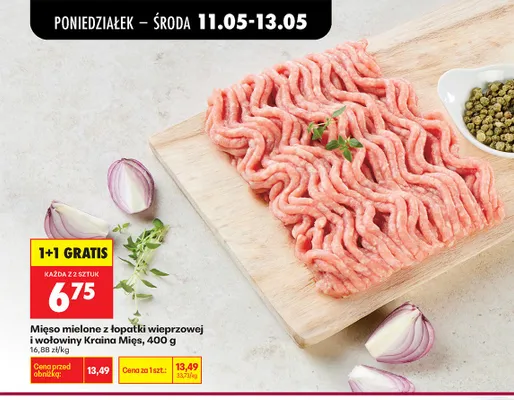Mięso mielone z łopatki wieprzowej i wołowiny Kraina Mięs promocja w Biedronka