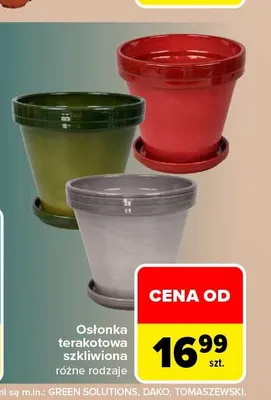 Osłonka terakotowa szkliwiona promocja w Carrefour