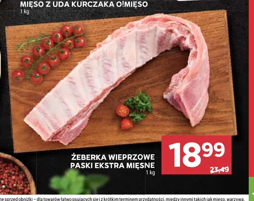 Żeberka wieprzowe paski ekstra mięsne promocja w Stokrotka