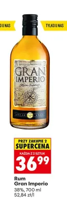 Rum Gran Imperio 38% 700ml promocja w Biedronka