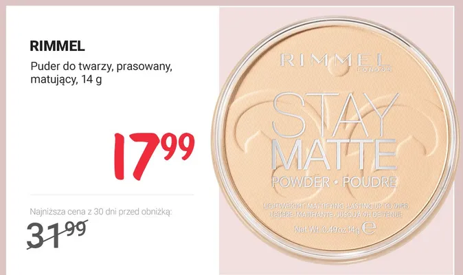 Puder do twarzy, prasowany, matujący promocja w Rossmann
