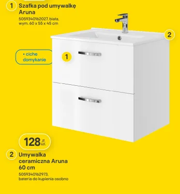 Umywalka ceramiczna Aruna 60 cm promocja w Castorama