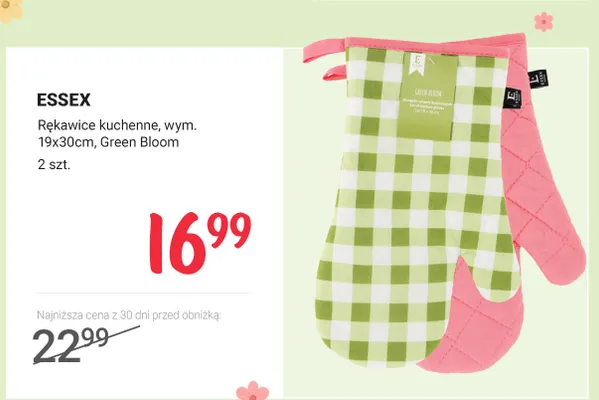 Rękawice kuchenne Green Bloom promocja w Rossmann