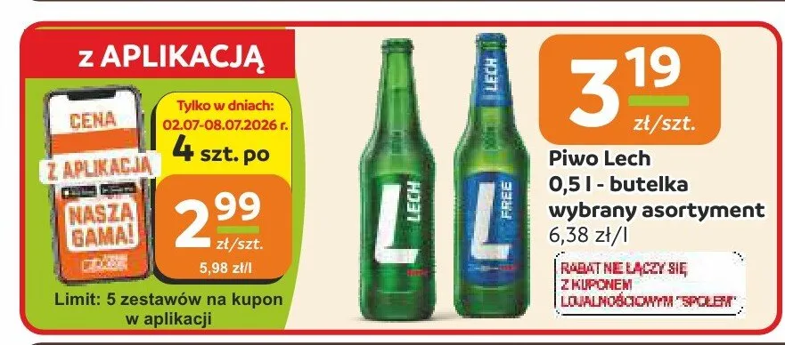 Piwo bezalkoholowe Lech Free promocja w Społem Częstochowa