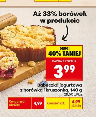 Babeczka jogurtowa z borówką i kruszonką promocja w Biedronka