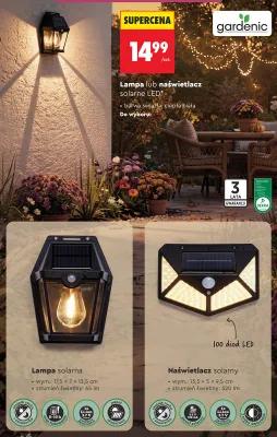 Lampa solarna Gardenic promocja w Biedronka