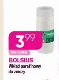 Wkład parafinowy do zniczy Bolsius promocja w Drogerie Koliber