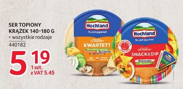 Ser topiony krążek Kwartett Hochland promocja w Selgros