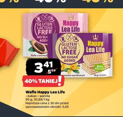 Wafle o smaku waniliowym Happy Lea Life promocja w Netto