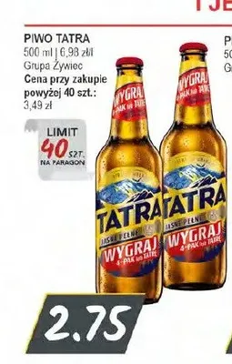 Piwo Tatra Jasne Pełne promocja w Słoneczko