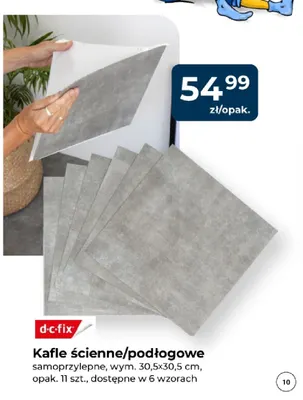 Kafle ścienne/podłogowe samoprzylepne 30,5x30,5 cm 11 szt. d-c-fix promocja w PSB Mrówka